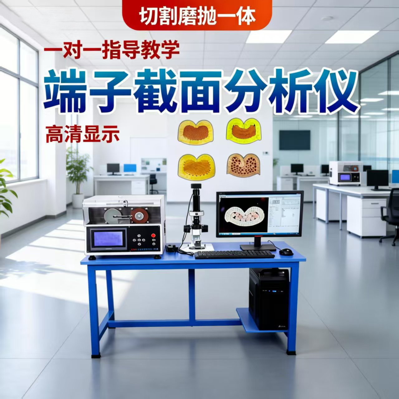 端子截面分析仪东莞线束激光红外线对位电缆品质一体式切割研磨机