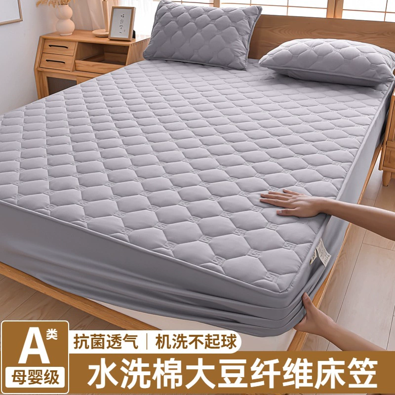 Простыня из стираного хлопка, цельный стеганый утолщенный наматрасник Simmons, пылезащитные простыни, водонепроницаемая кровать с барьером от мочи J ^