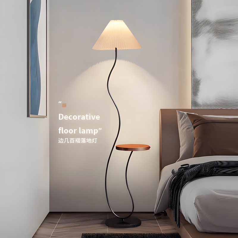 High-End Floor Lamp for Living Room, Ambient Table Lamp Next to Sofa, Simple Bedroom Bedside Table with Light and Integrated Storage Shelf High-End Floor Lamp for Living Room, Ambient Table Lamp Next to Sofa, Simple Bedroom Bedside Table with Light and Integrated Storage Shelf