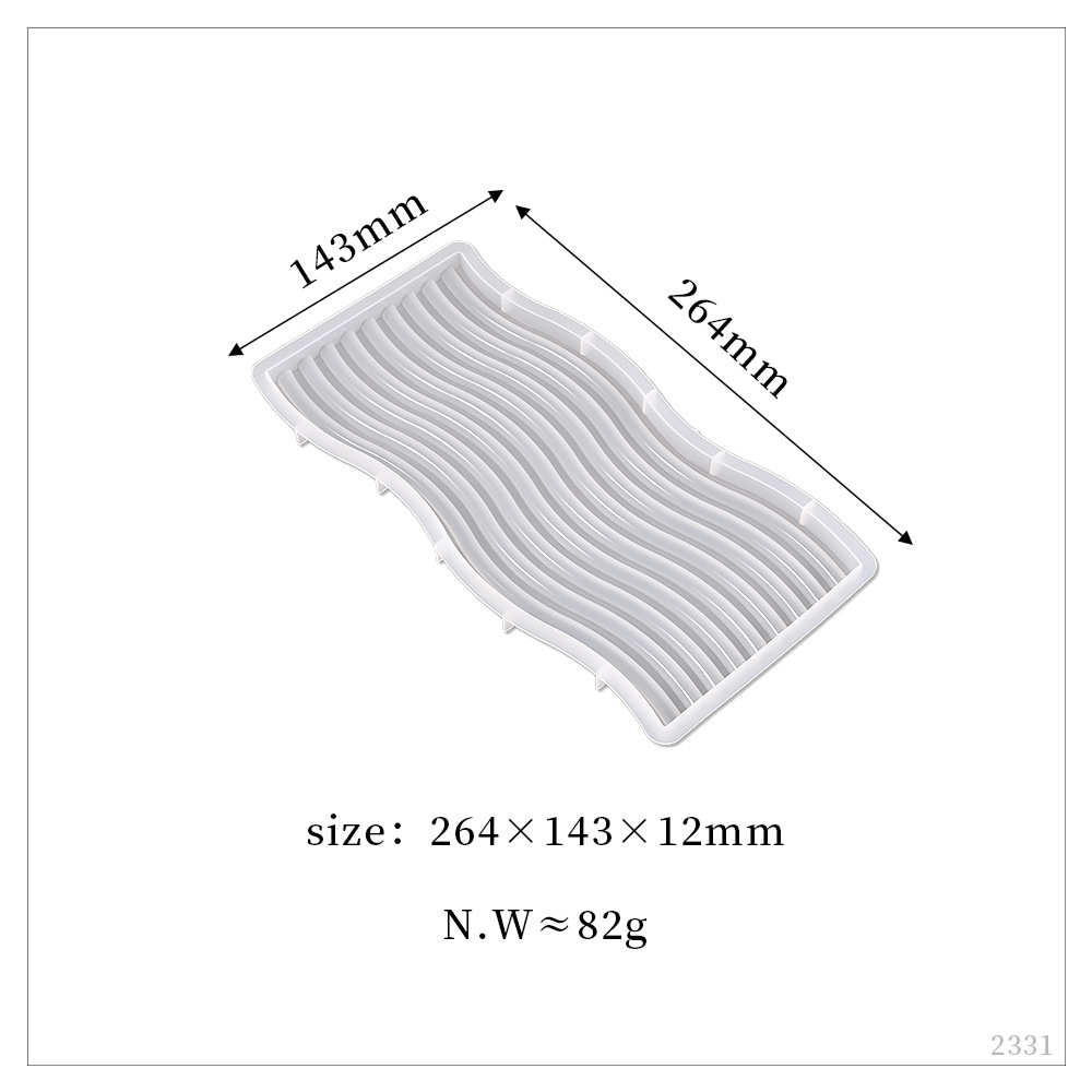 Diy cristal epoxi yeso decoración placa colocación arco onda terraza bandeja de almacenamiento molde de silicona en stock