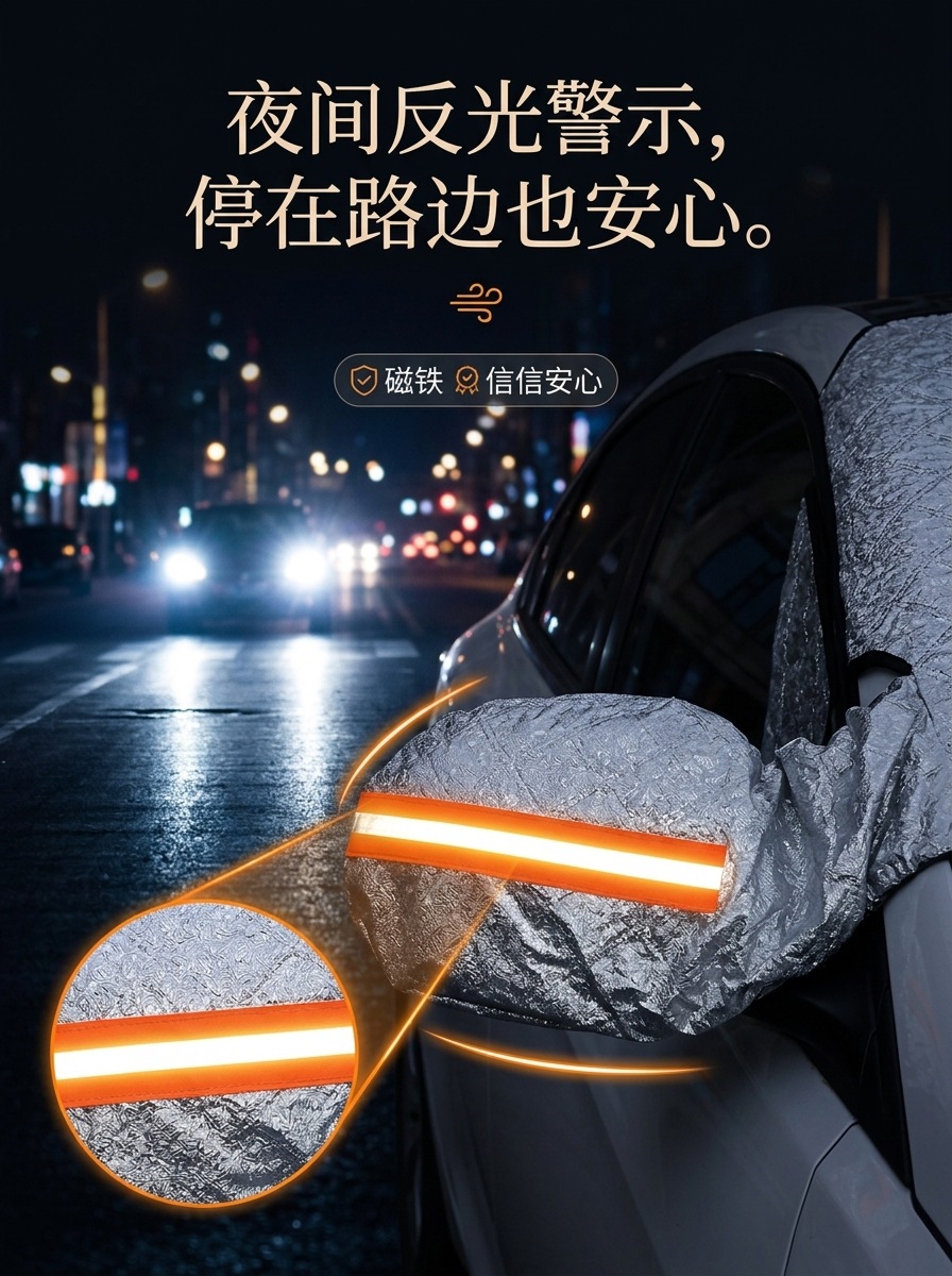 Car snow and frost protection cover, front windshield sunshade, heat insulation sunshade, cross-border car snow cover and sunshade