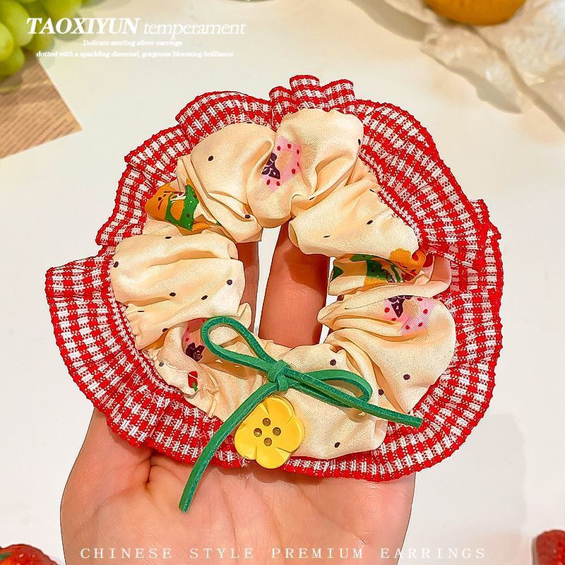 Encaje retro francés, diadema de intestino grueso, mujer 2025, nuevo estilo, cuerda para el cabello, banda de goma, lazo, dulce cuerda para el cabello, accesorios para el cabello