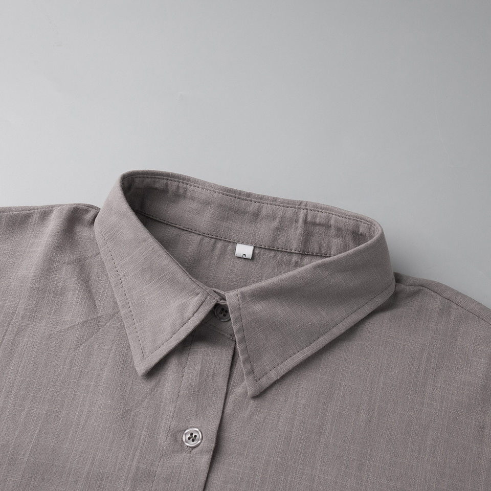 Bộ cardigan dài tay kèm quần short cotton màu trơn phong cách đơn giản — Màu cam, Màu hồng, Màu hồng nhạt, Màu trắng chi tiết 20