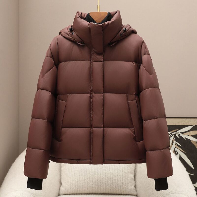 Long-Term Availability 2025 Autumn and Winter New Products 85 Duck down Loose down Jacket Women's Fashion Design Hooded Warm Jacket