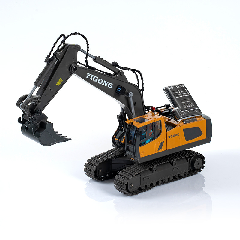 Yigong 2.4G Excavadora de control remoto Excavadora de aleación Modelo de coche de juguete para niños Vehículo de ingeniería Coche de control remoto Niño Mujer