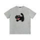 Nariele 2025 Rabbit Hair Paste Embroidered Cat Loose Crew Neck Short Sleeve T-Shirt Female Fun Couple Top INS