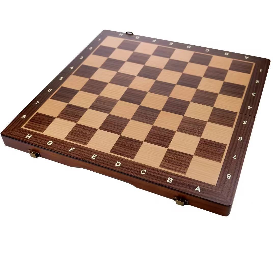 High-End Solid Wood Magnetic Chess Set, Foldable Portable Chess Board, Educational Toy for Children and Adults, Gift Chess Set