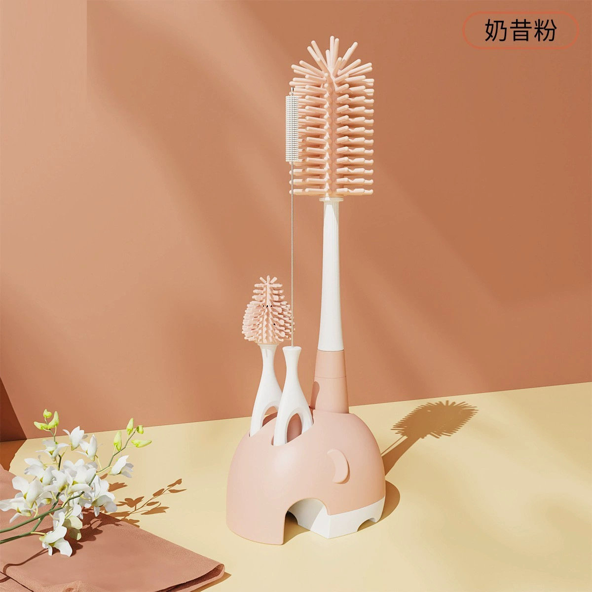 Детский силиконовый портативный набор щеток для бутылочек, детская щетка для чистки, щетка для чистки, дорожная подставка для слива