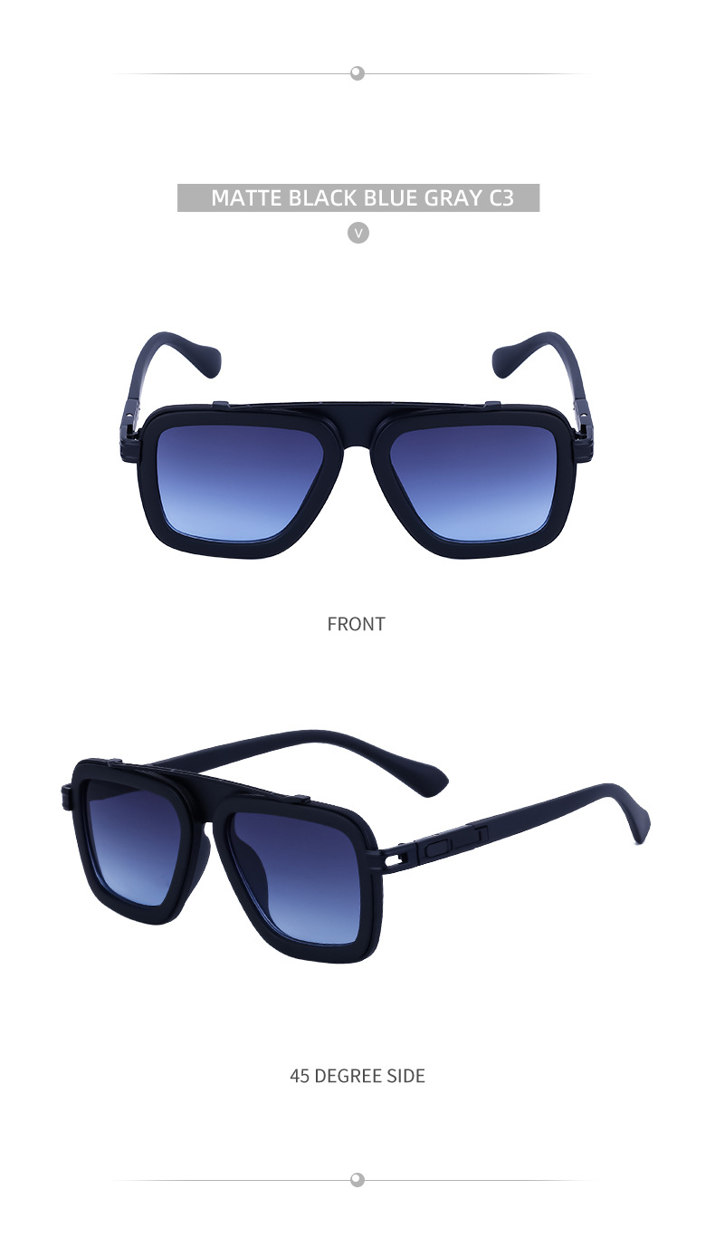 60g Weight Full Frame Glasses Structure Sunglasses Classification PC, UV400 Protection Lens Material Square Glasses Style Travel, Fishing Occasion Solid Color Pattern All Seasons Season Women's Gender Casual, Elegant, Lady Style Grey Color Casual Elegant Lady Solid Color PC UV400 Protection Square Full Frame Men's Sunglasses 4