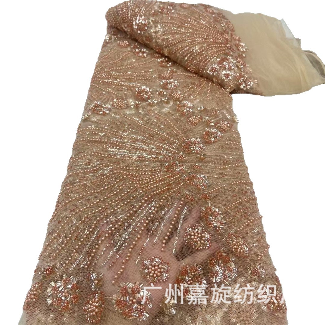 Modas nuevas fuegos artificiales gráficos sequinilla bola pequeña fresca rosa tela de encaje vestido infantil vestido de boda accesorios