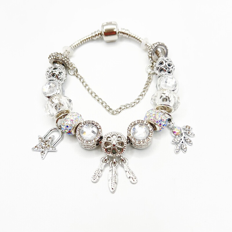 Panjia Cross-border silver Dream Catcher Star Pendant Bracelet Cylindrical Chain free size European and American Fashion Joker Accessories Panjia Cross-border silver Dream Catcher Star Pendant Bracelet Cylindrical Chain free size European and American Fashion Joker Accessories