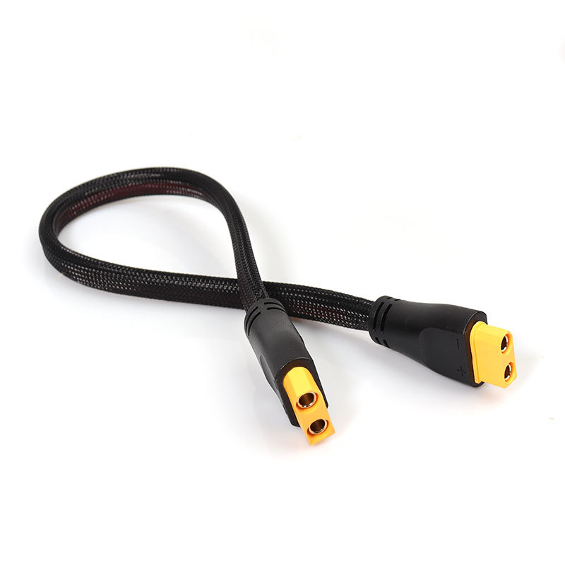 Electric Vehicle Xt90 High-Power Conversion Connector 8Awg 9Awg with Flame-Retardant Mesh Integrated Male-Female Extension Cable