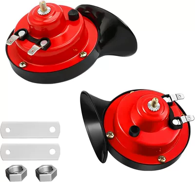 12V high bass modified Car horn/tweeter - a-pair-of-red-12v