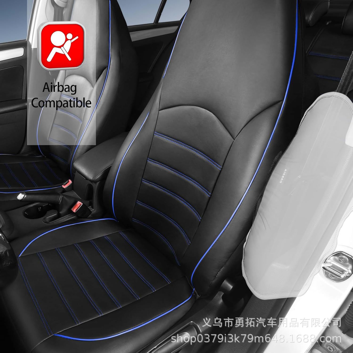 Cross-Border Hot-Selling Pu Double-Needle High-Back Leather Car Seat Cover Amazon Temu Mercado Libre Mexico