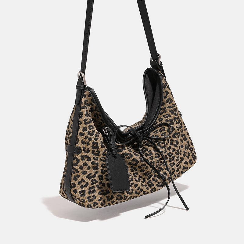 Classic And Fashionable Shoulder Bag, Niche Design High-end Leopard Print Underarm Bag For Women 2024 Autumn And Winter New Retro Messenger Bag._voghion.com