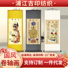黄帝内経図修真図ハイビジョンシルク掛け画白雲観火加減養生図道家漢方医八卦巻物