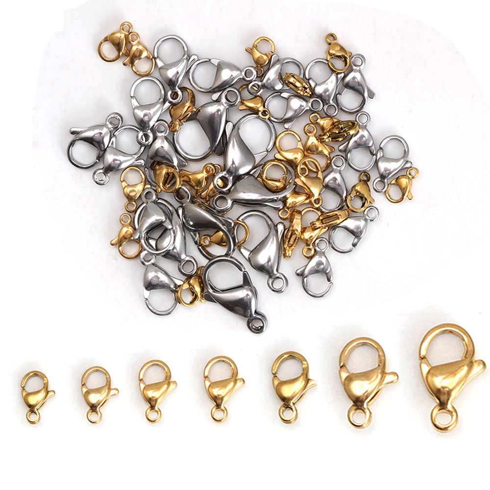 25 Pieces Per Pack 304 Stainless Steel Solid Color Lobster Clasp display picture 6