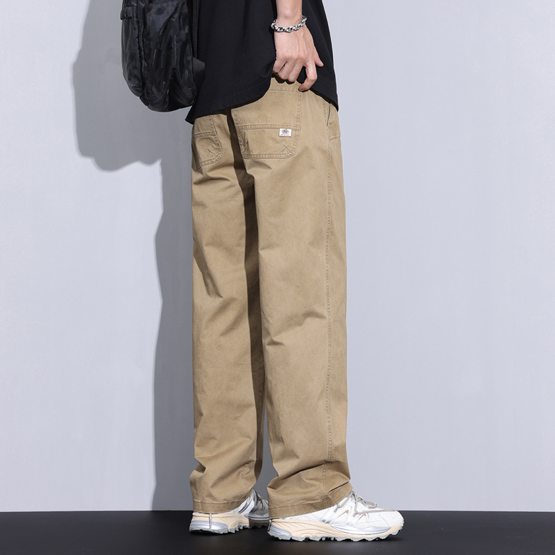 Loose Wide-Leg Straight Pants for Foreign Trade, Oversized Street Fashion Brand Long Pants, Trendy Floor-Length Pants for Middle and High School Students
