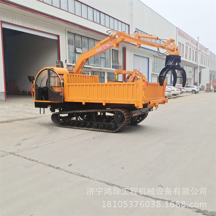 广西山地履带随车抓 抓木运输一体机 履带底盘运输车加装抓木器