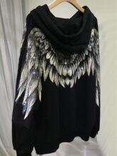 W 74212 Oversized Wings Hoodie Thin Jacket ������������