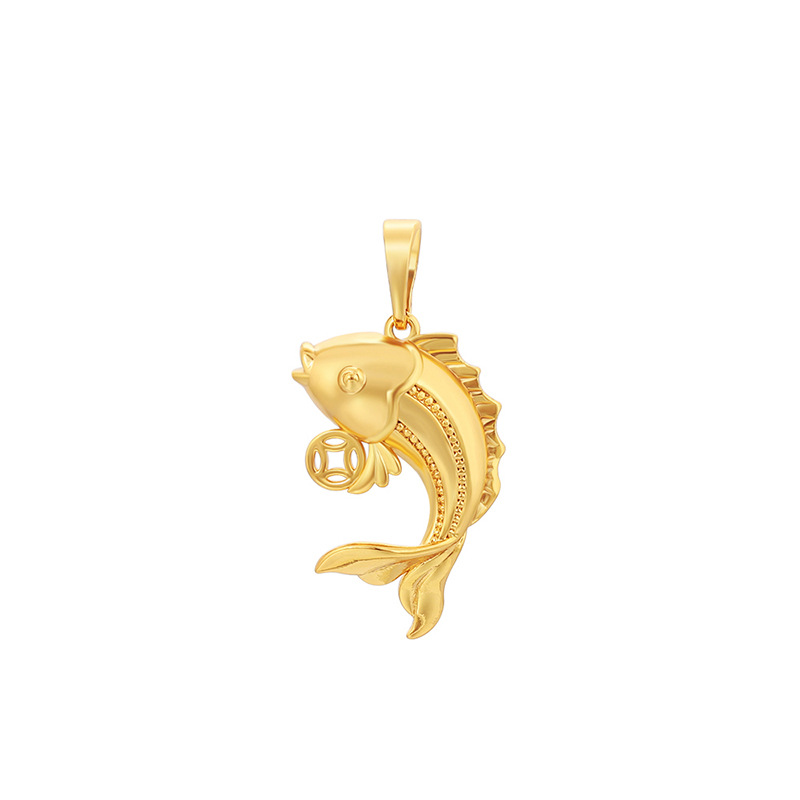 Xuping colgante transfronterizo europeo y americano aleación de cobre chapado 24k color nicho lisa carpa colgante accesorios al por mayor