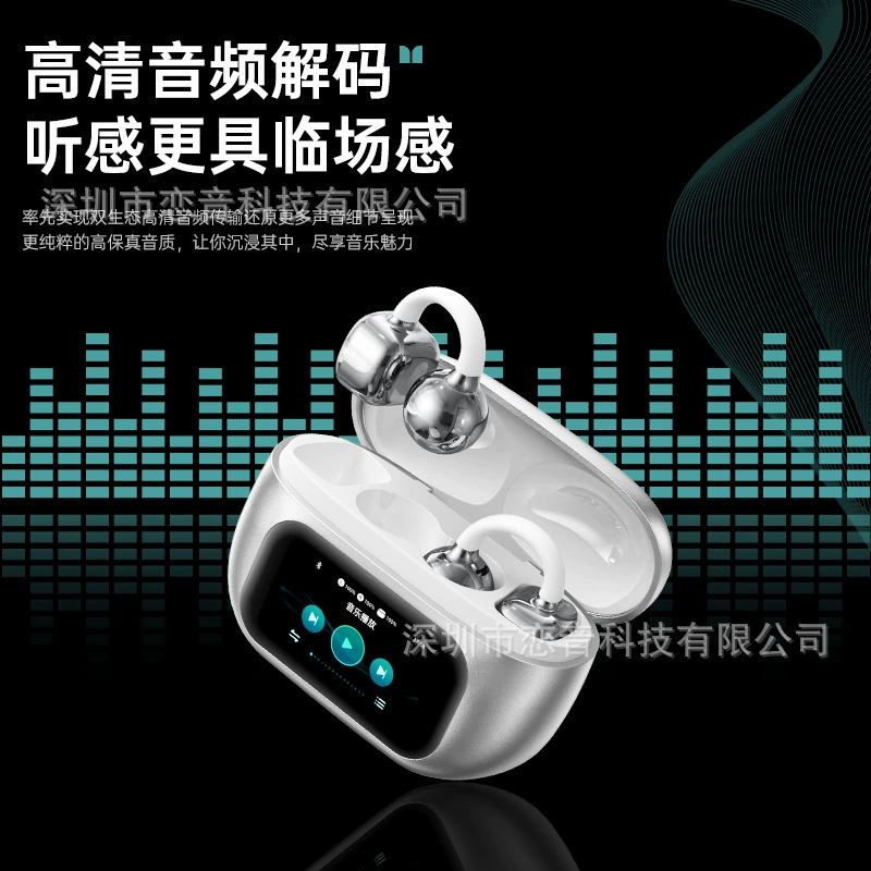 Умные наушники G08 C02, Bluetooth, клип‑на‑ухо, кейс с LED‑сенсором, опция AI‑перевода