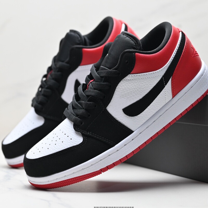 High-quality replica Jordan AJ1 low-top men's shoes, reverse hook women's shoes, black-red toe, cool gray, couple's sneakers High-quality replica Jordan AJ1 low-top men's shoes, reverse hook women's shoes, black-red toe, cool gray, couple's sneakers