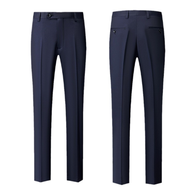 Ropa de negocios pantalones de traje de hombre pantalones de traje casual rectos para hombres pantalones de traje de negocios pantalones de primavera y verano para hombres sin planchar pantalones elásticos