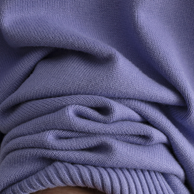 Autumn Winter Long Below The Knee Half Turtleneck Knitted Dress Loose Slimming Solid Color Woolen Dress Women