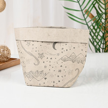 创意可水洗牛皮纸袋撕不烂北欧风纸花盆加厚防水食品级冰箱收纳袋