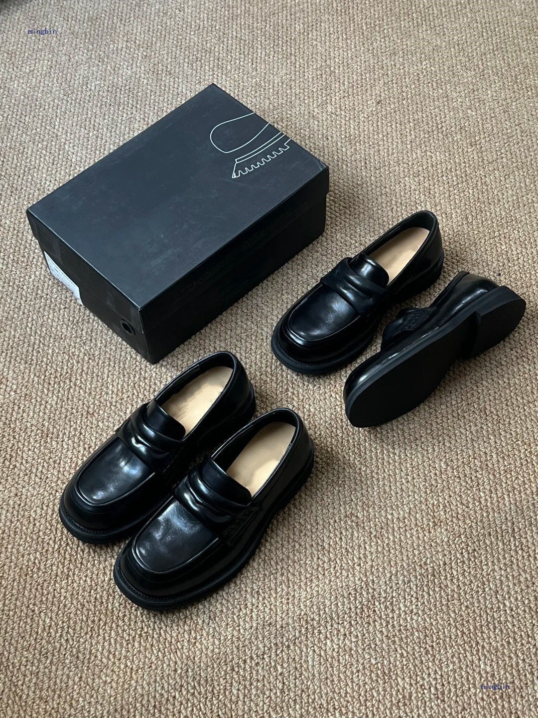 Mocassins à bout carré ShoeVault pour hommes, chaussures derby tendance et respirantes pour l'été, semelle épaisse rétro rehaussante_voghion.com