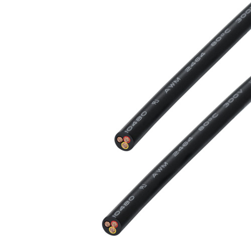 Bulk Electronic Wire with UL2464 Jacket, Black, 3-core Signal Wire, 18AWG/28AWG Power Cord