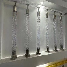 高档别墅、酒店用高透水晶罗马柱、水晶立柱、透明或金色楼梯杆