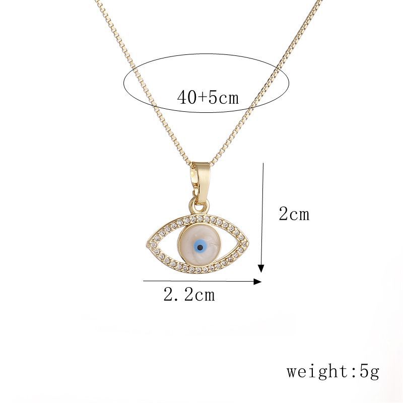 Fashion Simple Devilu0027s Eye Geometric Diamond Copper Necklace