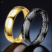 不锈钢戒指不掉色小众设计哈利波特魔戒钛钢指环王饰品手饰批发