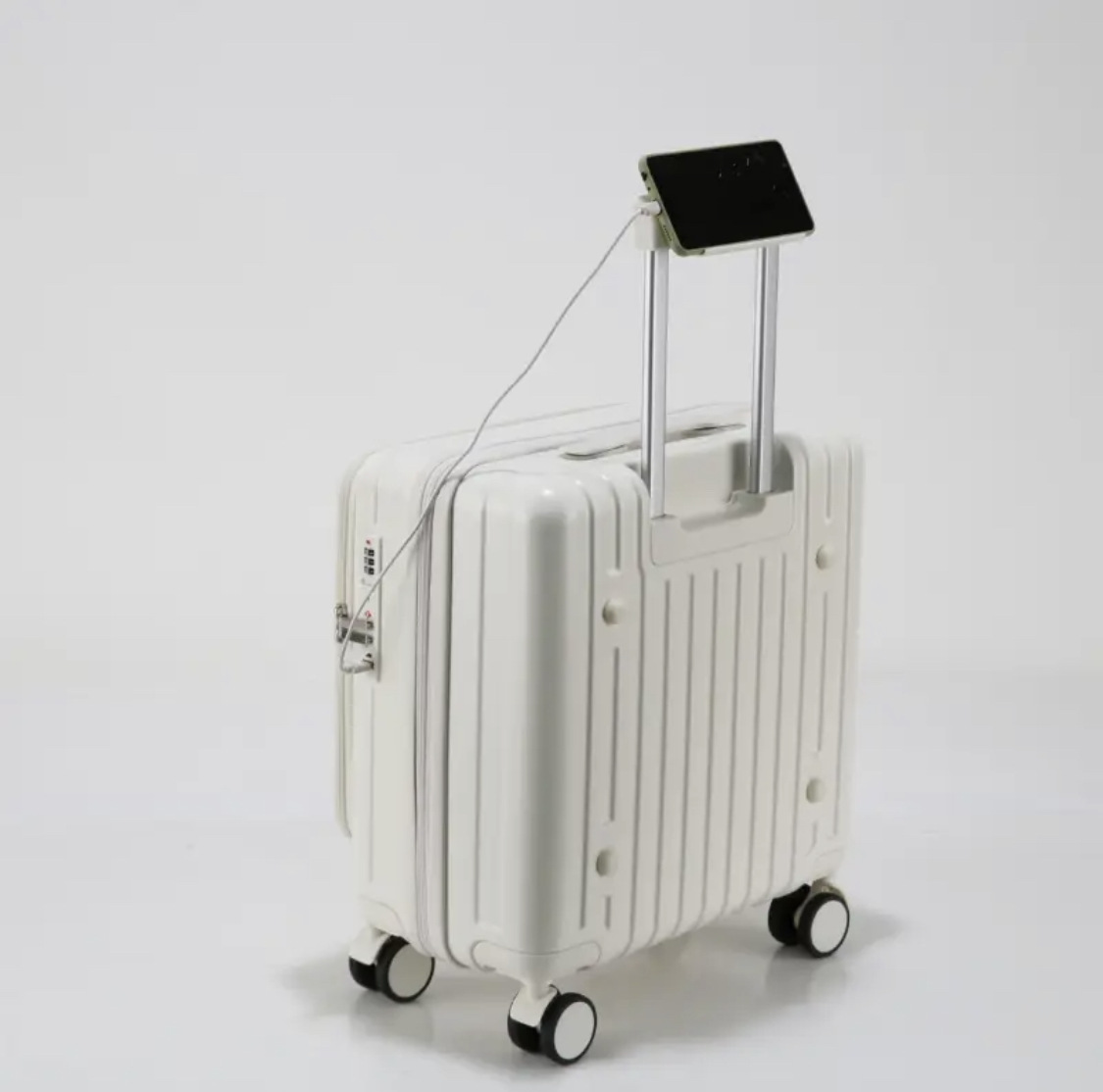 Maleta multifuncional de apertura delantera, maleta de embarque portátil con contraseña, maleta de viaje de gran capacidad y durabilidad.