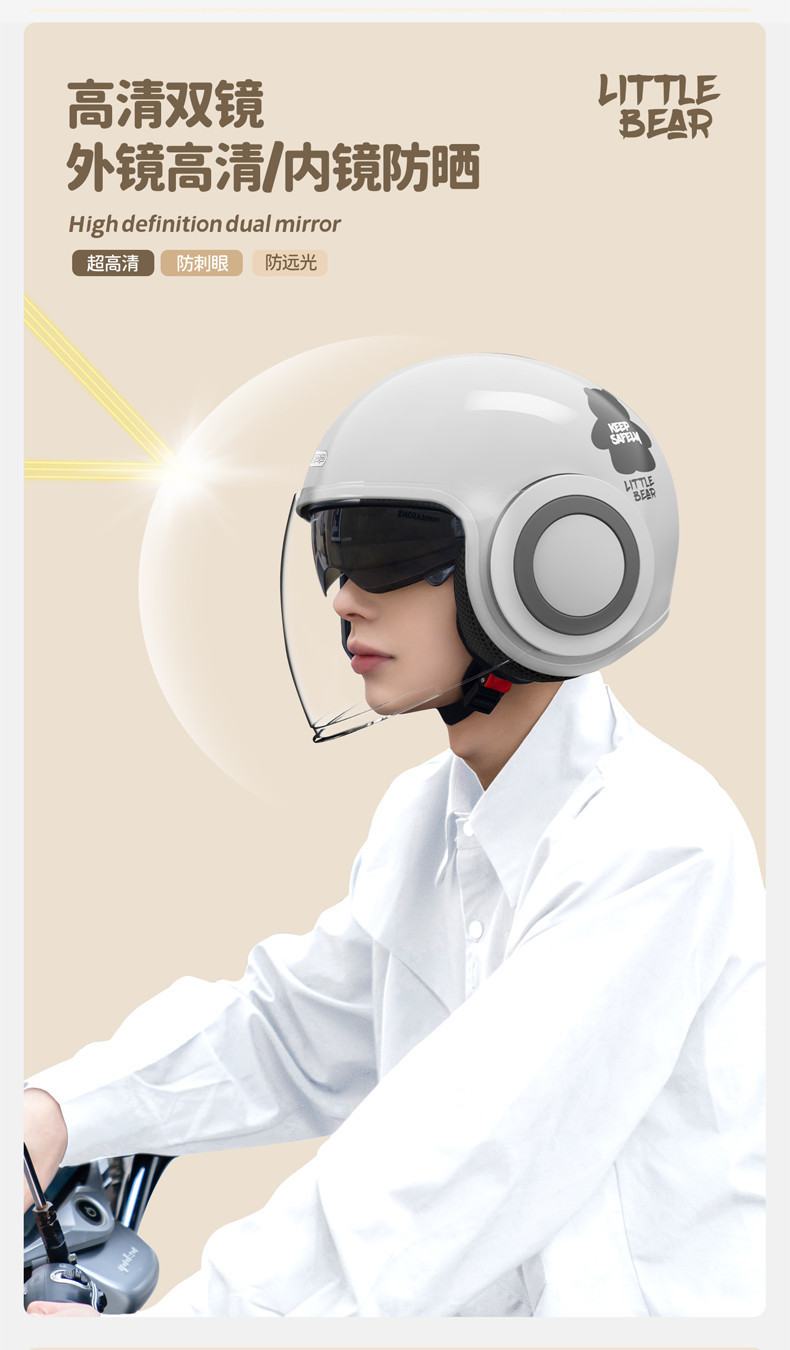 L5Uwupp high-end 3c certification electric car helmet women's winter warm men's motorcycle half helmet safety helmet
