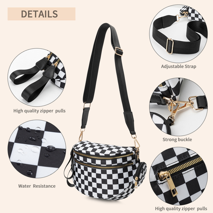 Polyester Material Unisex Streetwear Leopard Polyester Waist Bags