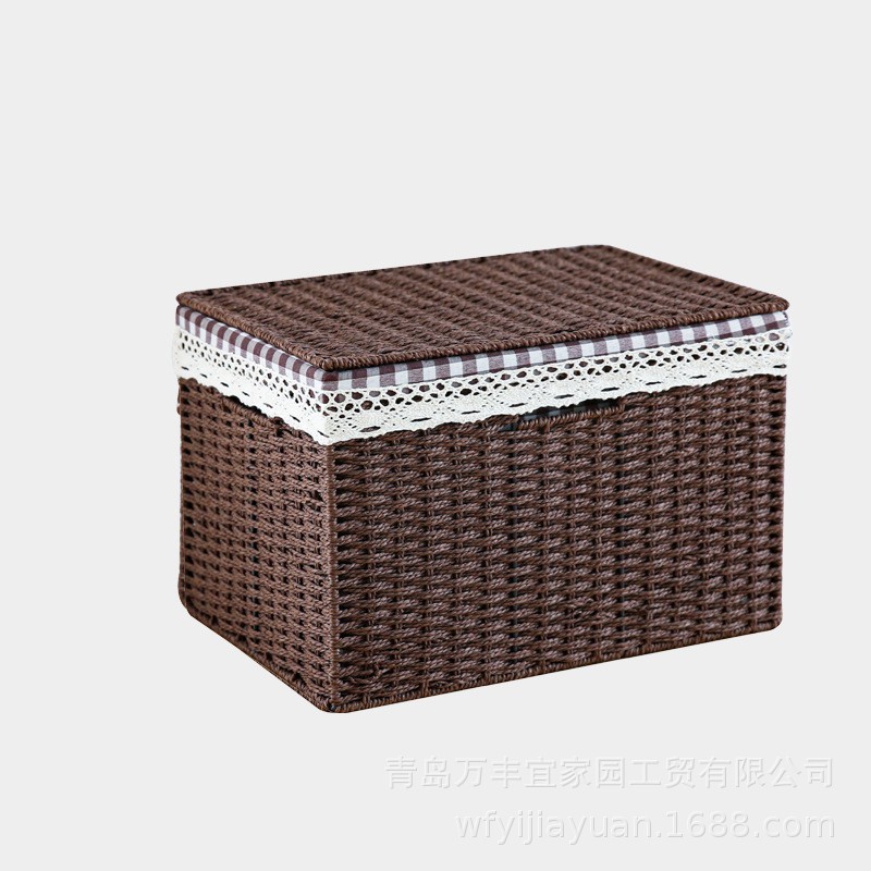 模造草蓋付き収納ボックス雑物衣類間食収納枠収納バスケット家庭用編み物収納玩具収納|undefined