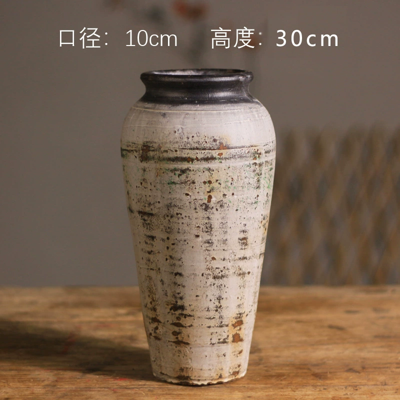 Китайская ваза в стиле ретро из глины, вазон в стиле ваби-саби для сухоцветов и гидропоники, ручная работа, декор для дома и прихожей, оптом
