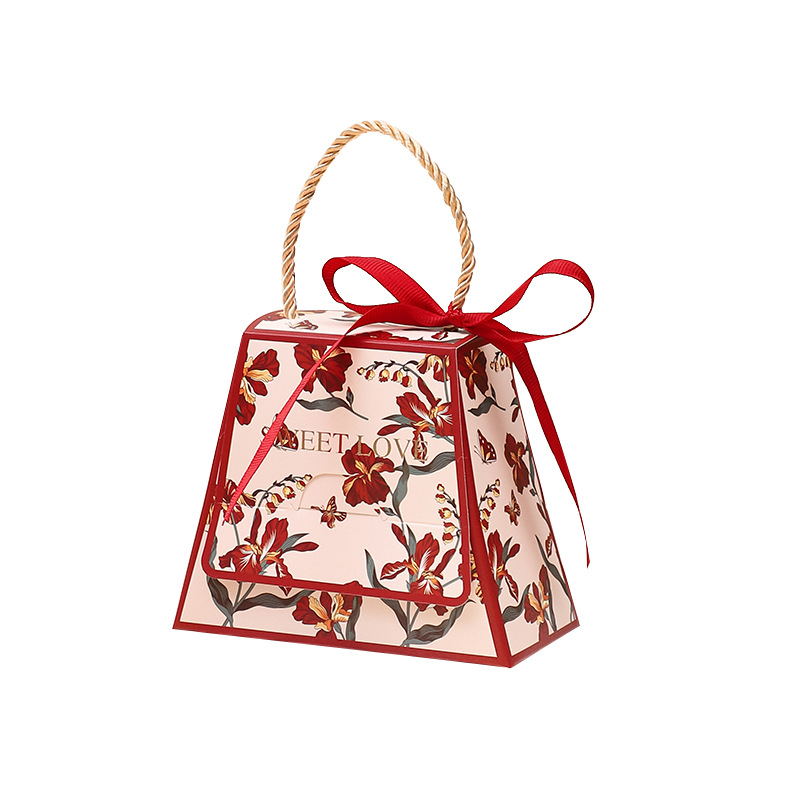 Caja de dulces de boda regalo de mano caja de dulces avanzada caja de dulces de lujo ligero caja de dulces de compromiso caja de dulces de boda portátil boda de dulces