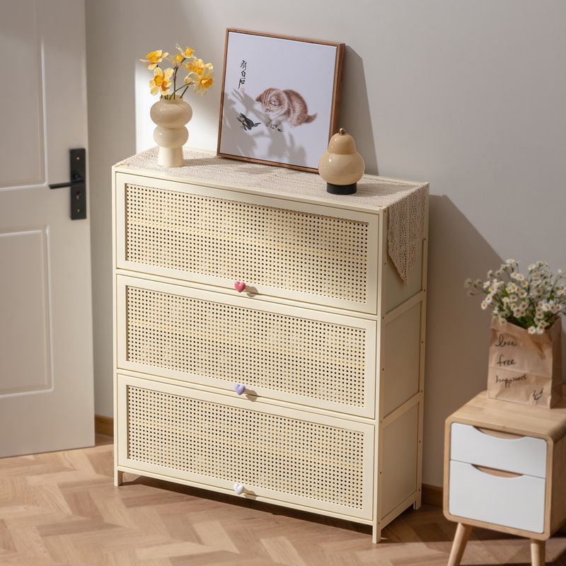 Living Room Storage Cabinet Space-Saving Cabinet Multi-Layer Storage Shoe Rack Cream Style Shoe Cabinet Home Entrance Entrance Cabinet