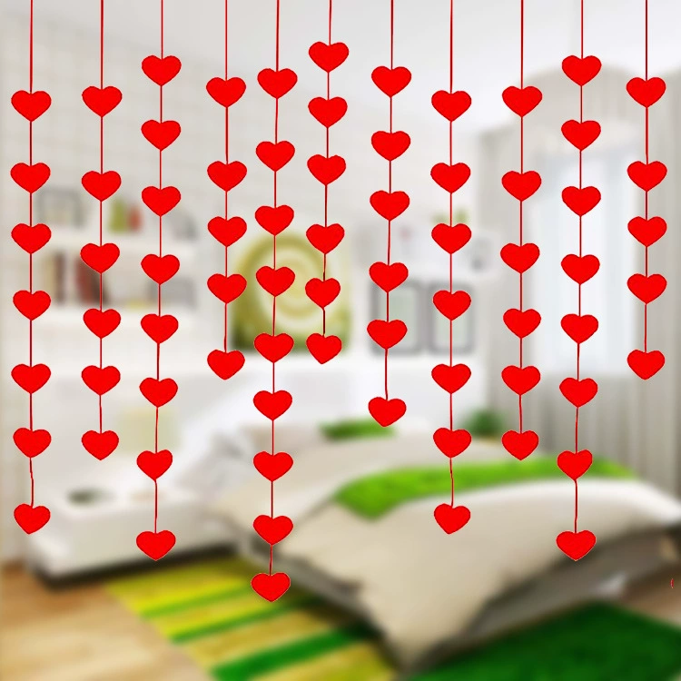 Свадебная фетровая занавеска в форме сердца, подвесное украшение для свадебной комнаты, декор из фетра и нетканого материала, гирлянда в виде сердца, принадлежности для декора.
