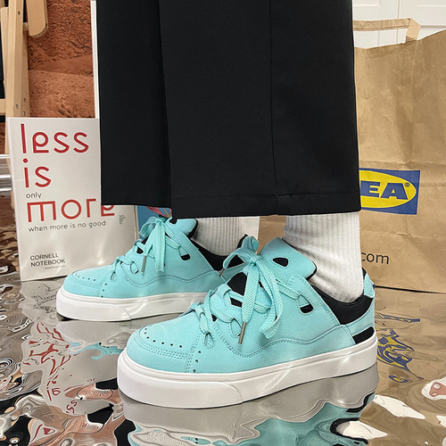 National trend ins Hong Kong style niche retro couple canvas shoes chic all-match college thick-soled casual sports sneakers for men
