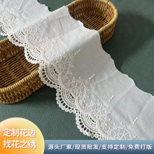新款大机全棉布刺绣洛丽塔服饰水溶条码花边头饰发圈搭配辅料花边