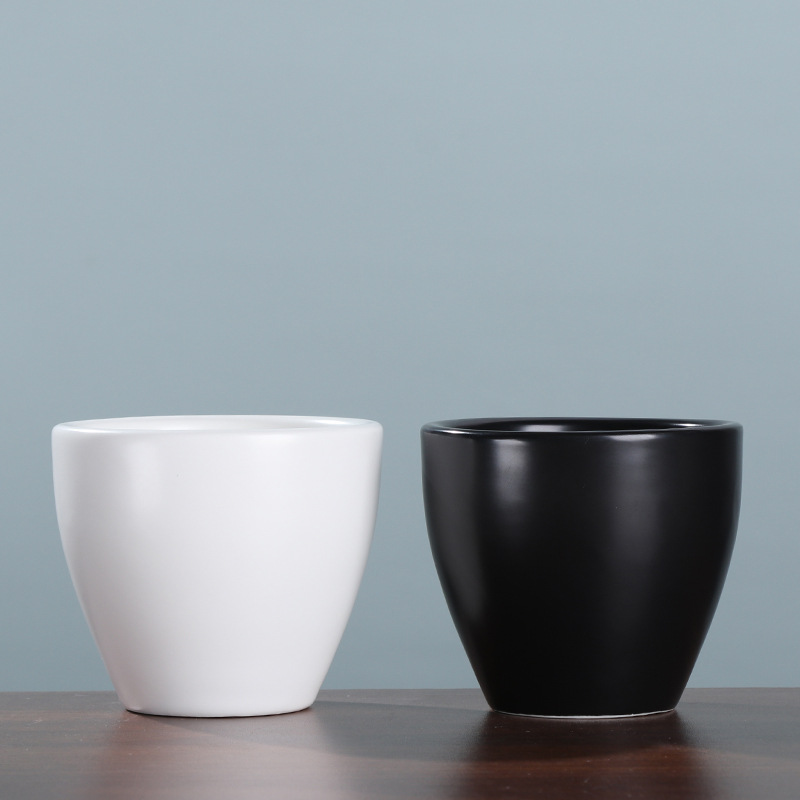 日式黑白陶瓷漱口杯马克杯茶杯无手柄酒店牙刷杯民宿洗漱杯印logo