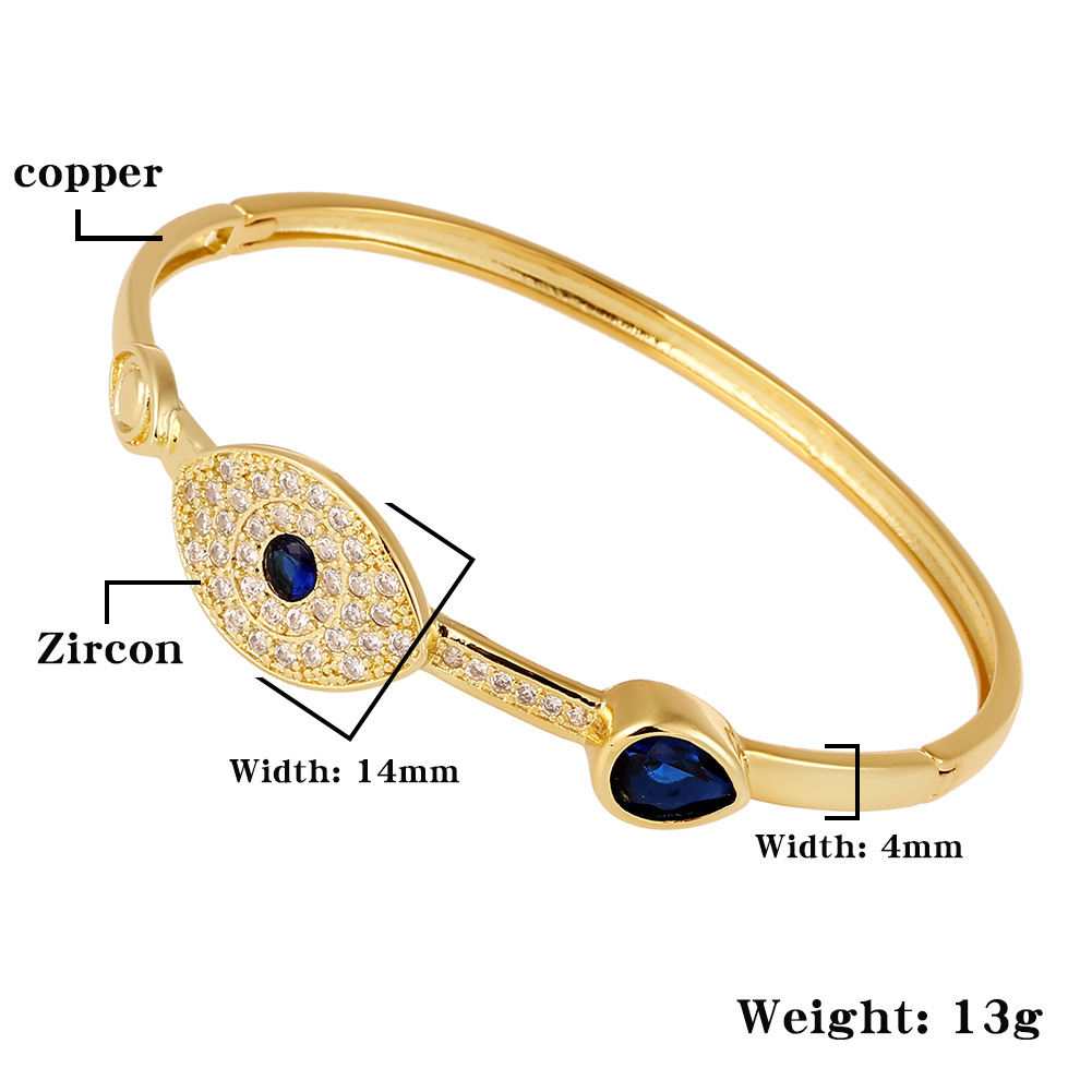 New Fashion Jewelry Evil Eye Hip-hop Exaggerated Copper Inlaid Zircon Bracelet display picture 1