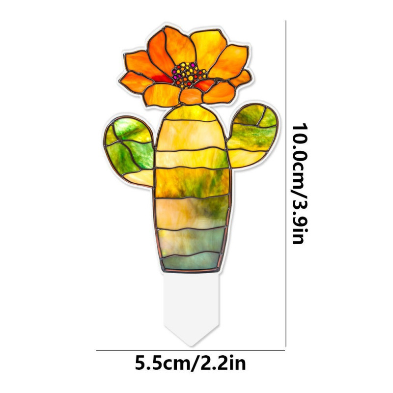 跨境新款2D亚克力盆栽花盆栽装饰插件户外草坪装饰植物摆件|undefined