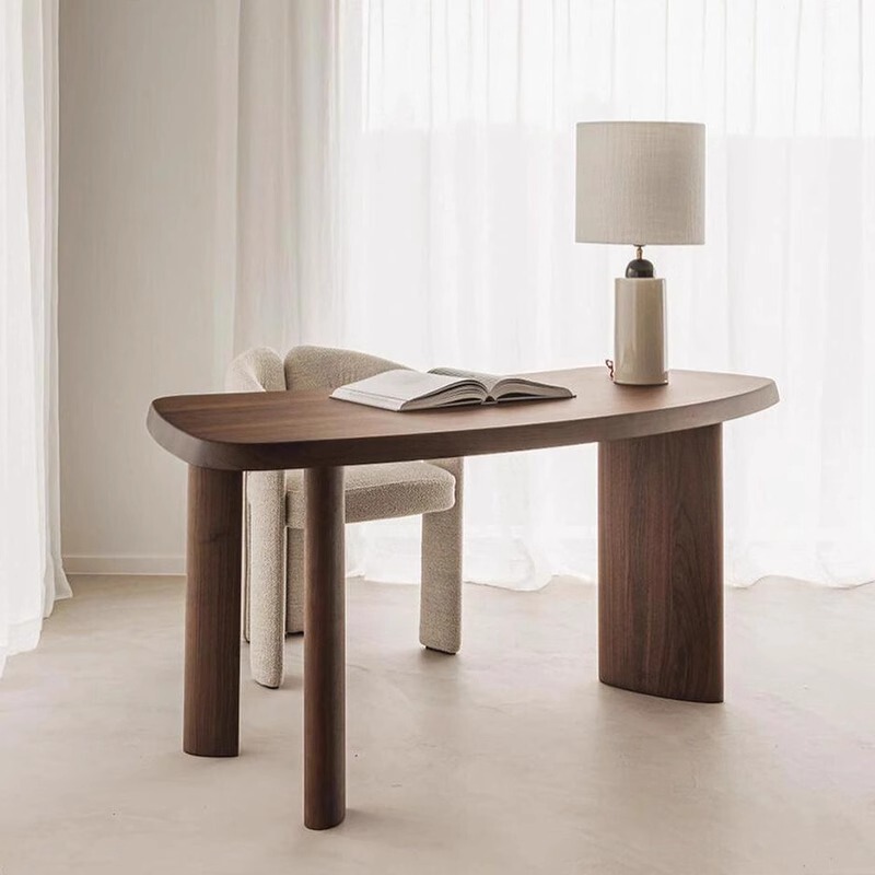 Creative Special-Shaped Ash Desk Simple Hotel Office Computer Desk Study Walnut Color Solid Wood Desk Creative Special-Shaped Ash Desk Simple Hotel Office Computer Desk Study Walnut Color Solid Wood Desk