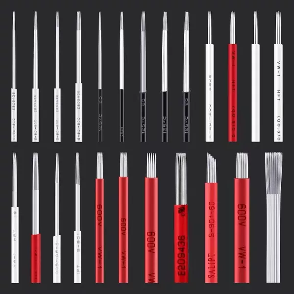 Tattoo Embroidery for Long Black Skin and Long White Skin, Manual Needle Round Three, Round Five, Manual Magic Three-Needle, Magic Five-Needle, Mist Eyebrow Tattoo, Eyebrow Dotting